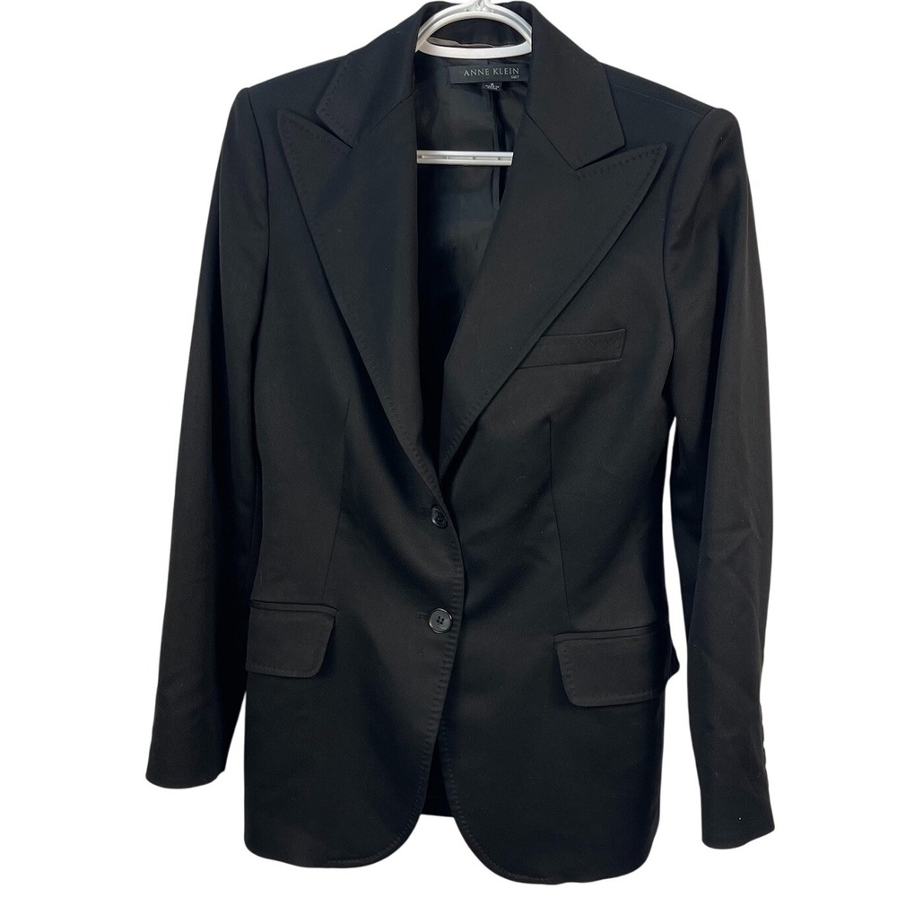 Anne Klein Suit‎ Blazer Jacket Black Career Business Women's Size 6